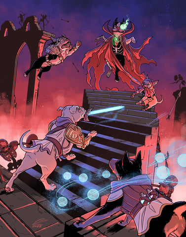 DUNGEONS & DOGGOS - "Lich Battle" 11X14 Print